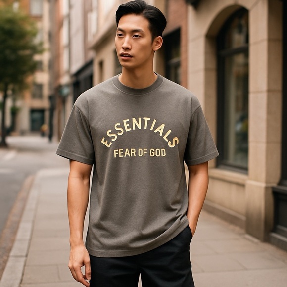 Essentials Fest Of God Heavyweight Cotton Jersey Short Sleeve Gray Tee Large - Picture 9 of 9